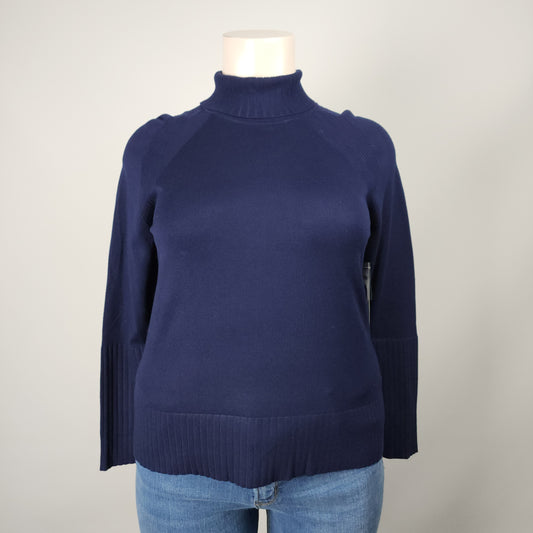 Tribal Navy Blue Knit High Neck Sweater Size XL