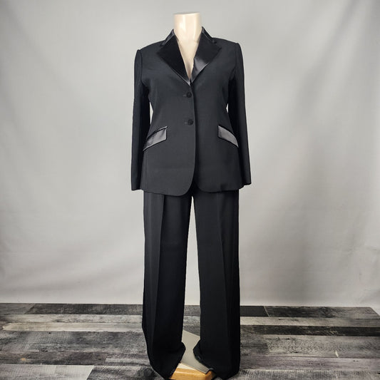 Jones New York Black Classic Tuxedo Suit Size 16