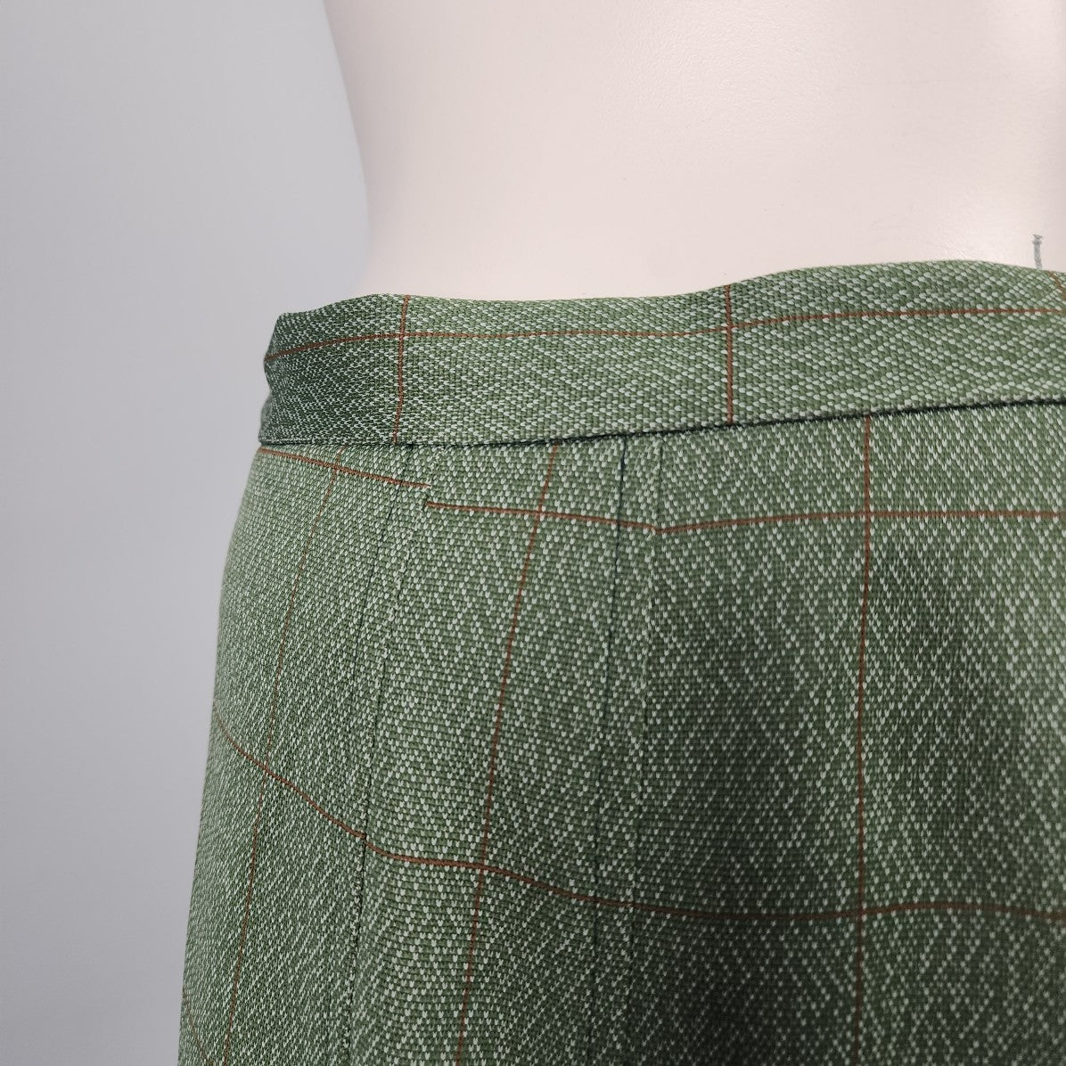 Vintage Renee Green Pleated Midi Skirt Size XL