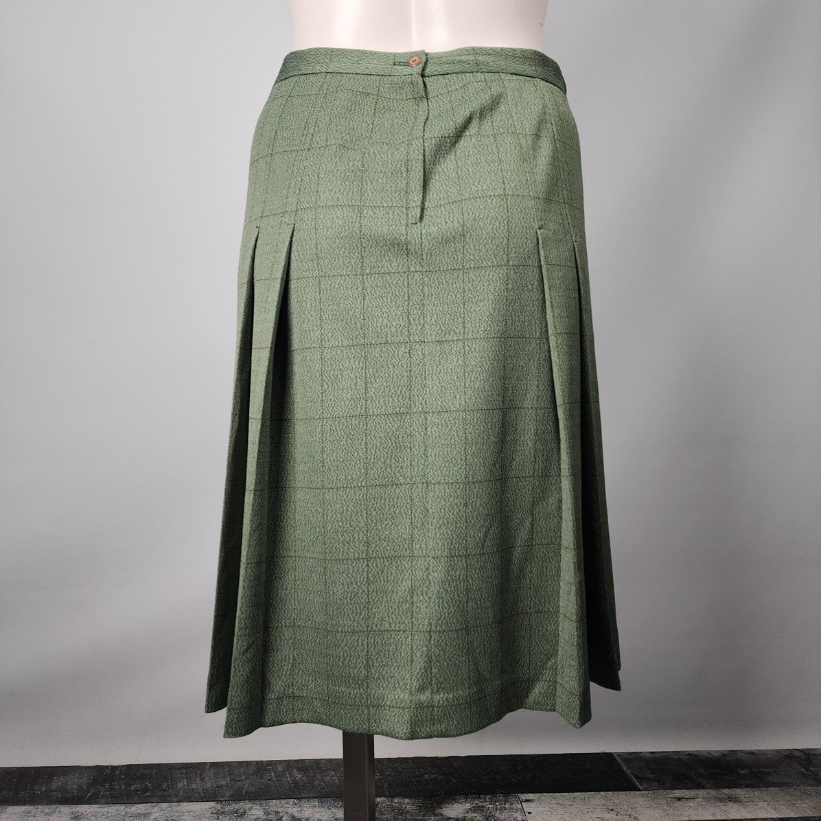 Vintage Renee Green Pleated Midi Skirt Size XL