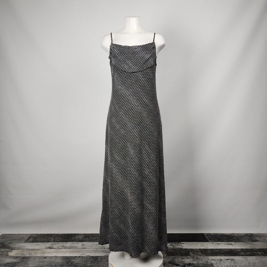 Black & Silver Long Gown Dress Size M