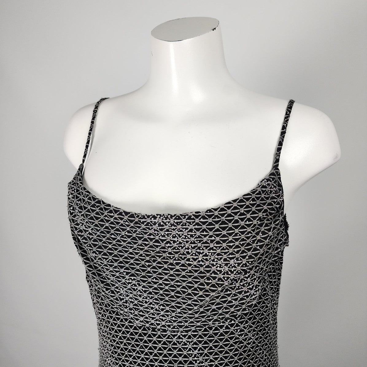 Black & Silver Long Gown Dress Size M