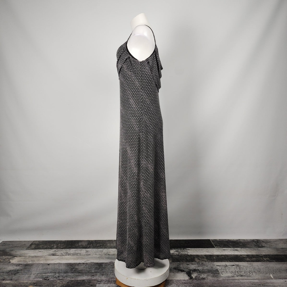 Black & Silver Long Gown Dress Size M