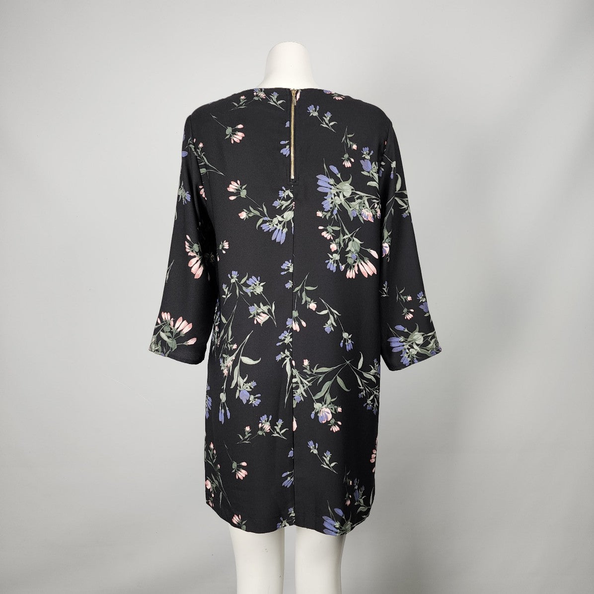 Dynamite Black Floral Mini Dress Size L