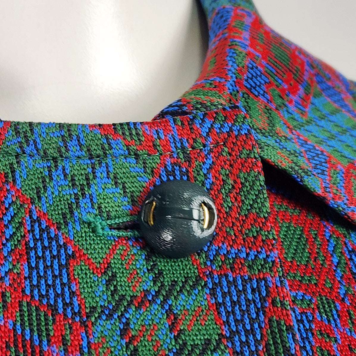 Vintage Tricot D'or Blue & Pink Button Up Blazer Jacket Size S/M