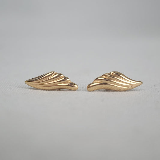10K Gold Delicate Leaf Earrings