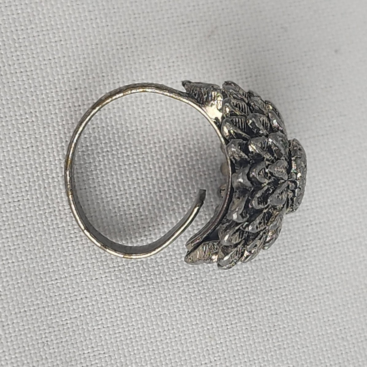 Vintage Silver Flower Adjustable Ring