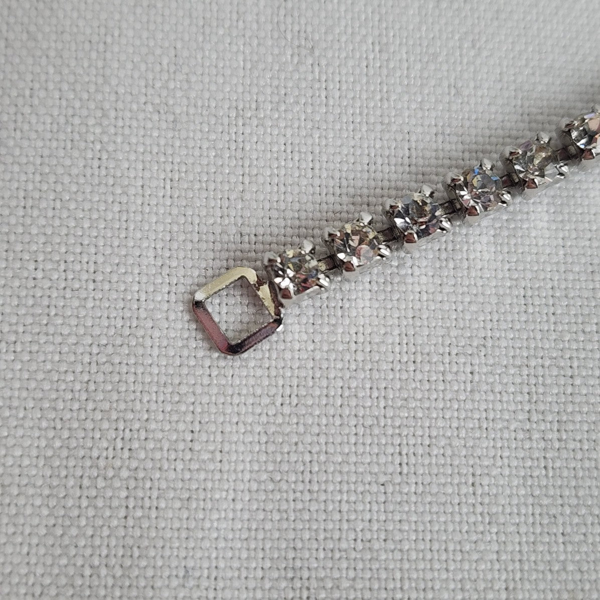 Vintage Silver Tone Rhinestone Crystal Bracelet