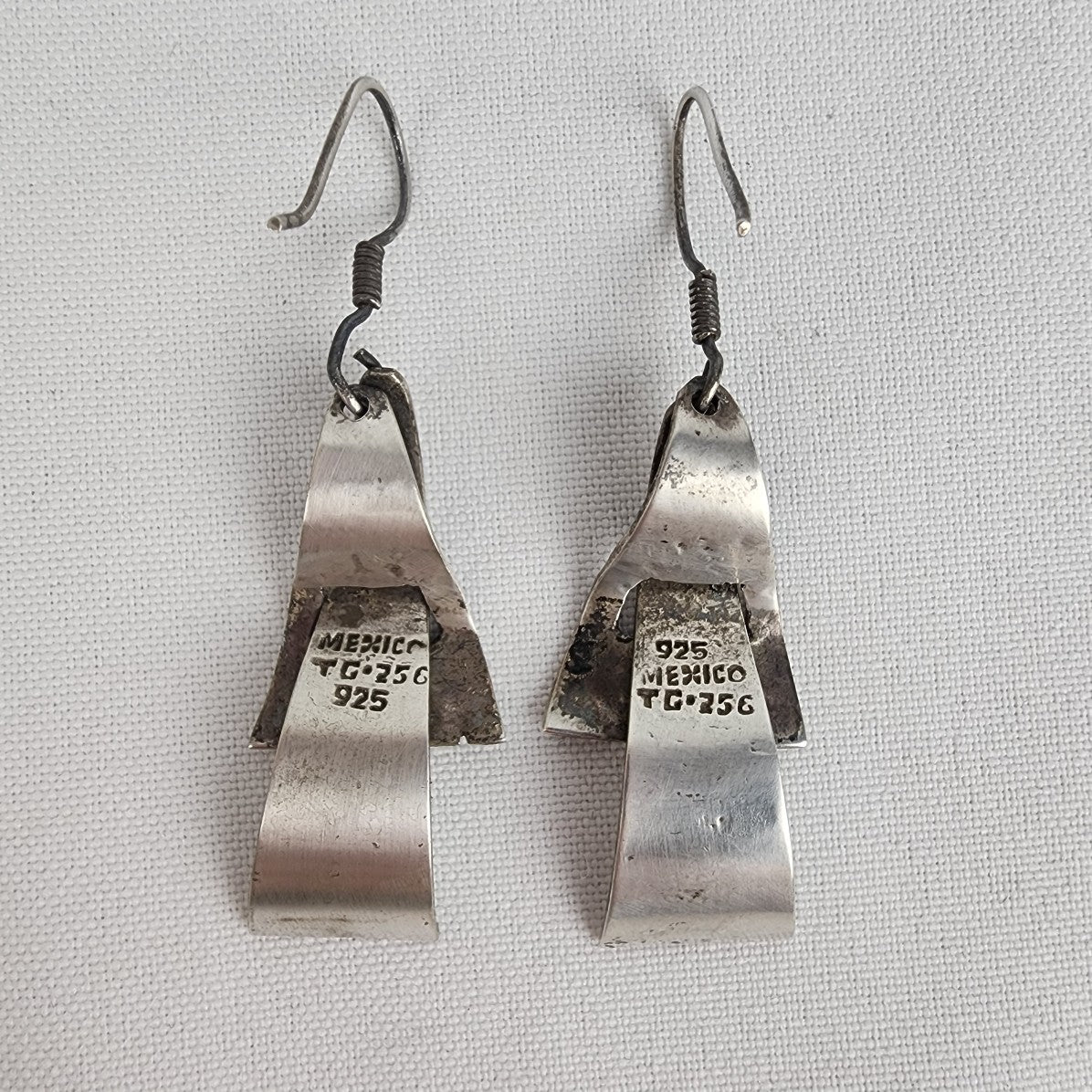 925 Mexico Sterling Silver Hammered Statement Earrings