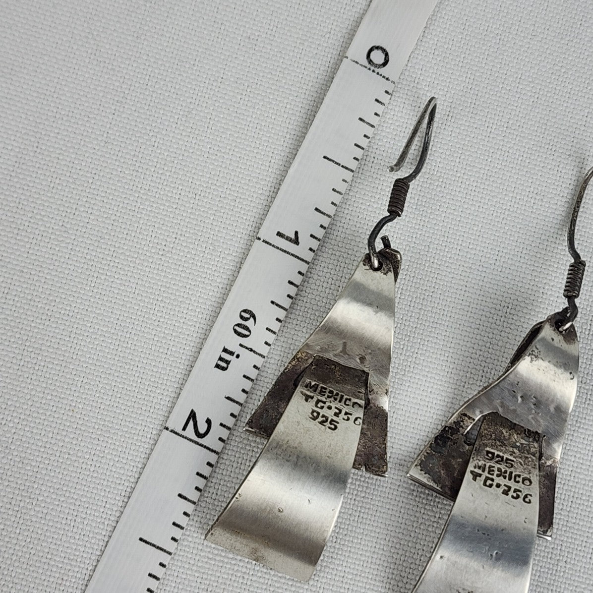 925 Mexico Sterling Silver Hammered Statement Earrings