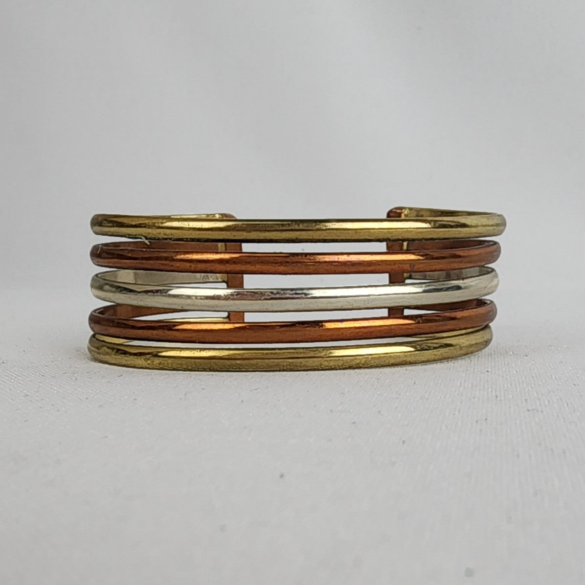 Copper Gold & Silver Cuff Bracelet