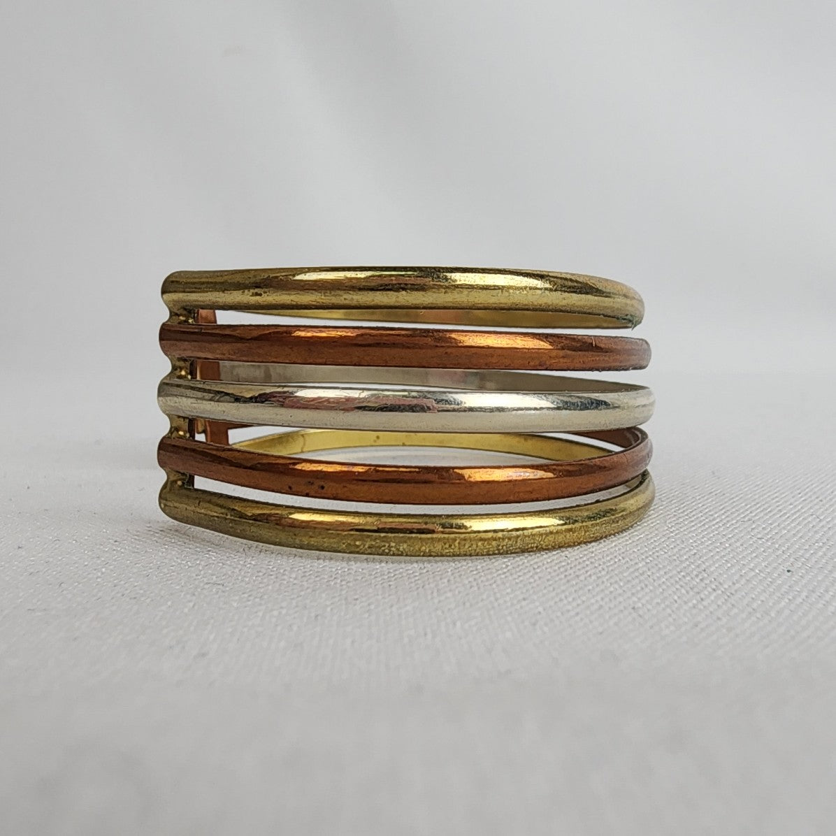 Copper Gold & Silver Cuff Bracelet