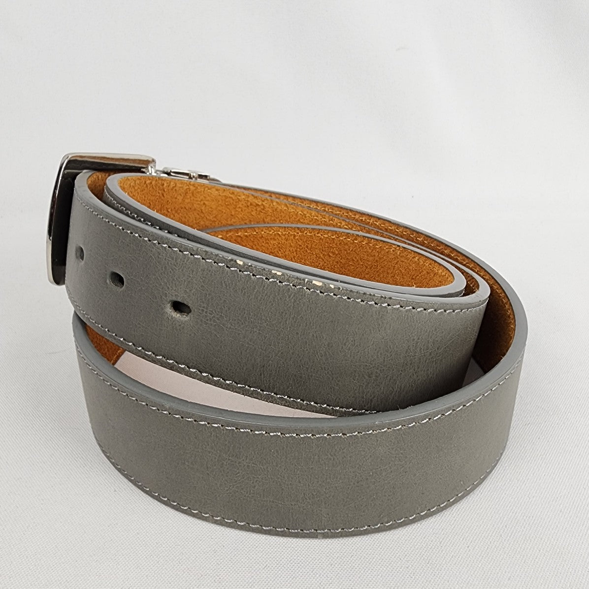 Italian Leather Grey Belt Size XL