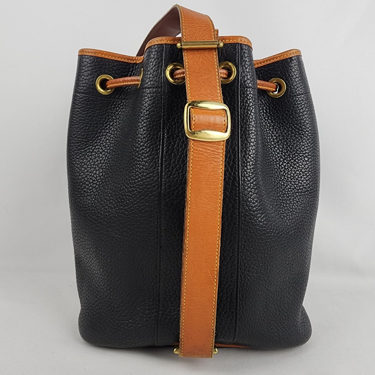 Vintage Dooney & Bourke Black & Brown Leather Backpack Purse