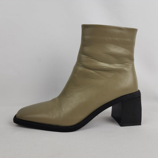 Raid Olive Green Square Toe Ankle Boots Size 9