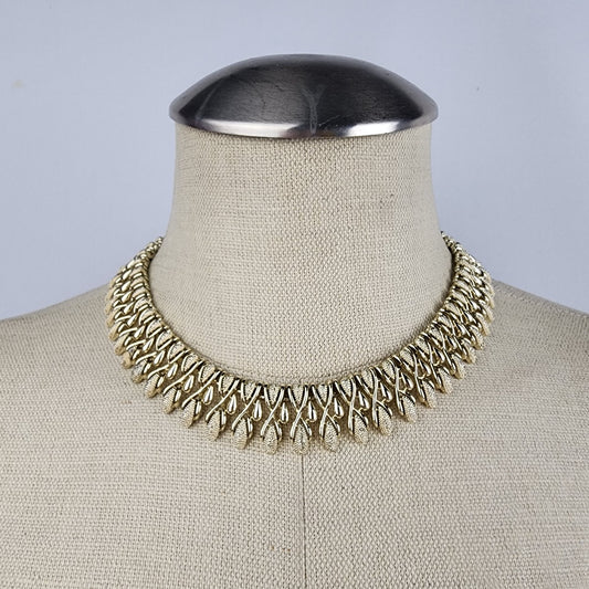 Vintage Coro Gold Tone Collar Necklace