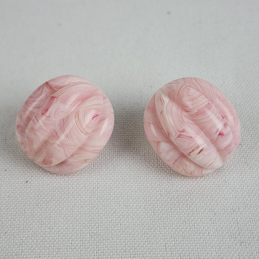 Vintage Pink Marbled Earrings