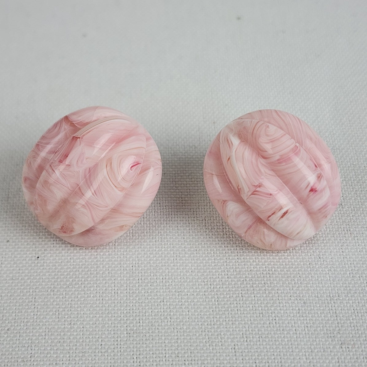 Vintage Pink Marbled Earrings