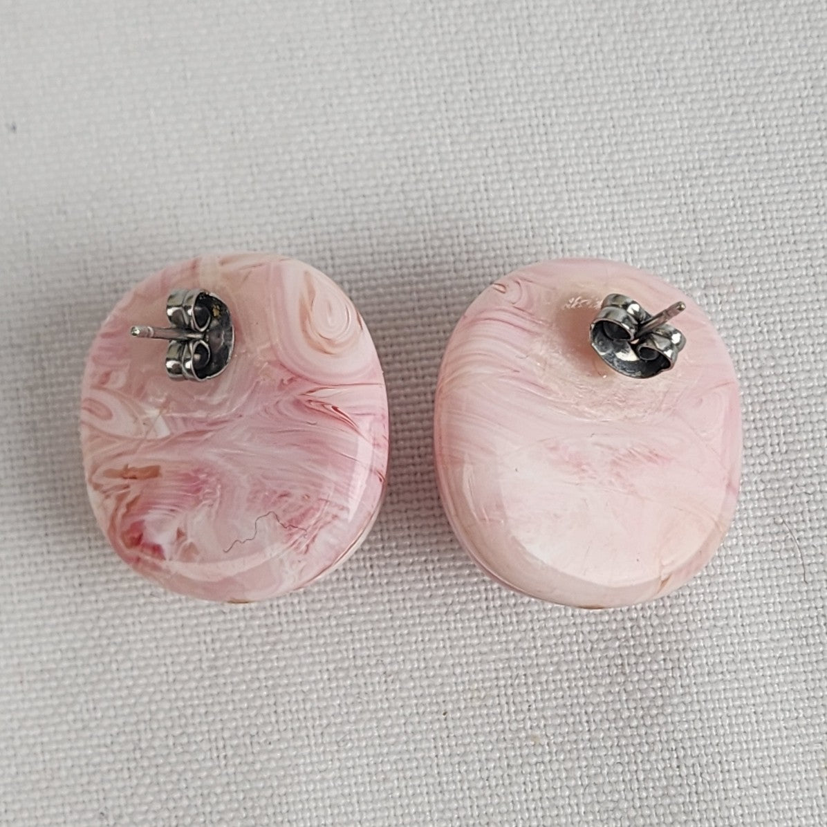 Vintage Pink Marbled Earrings