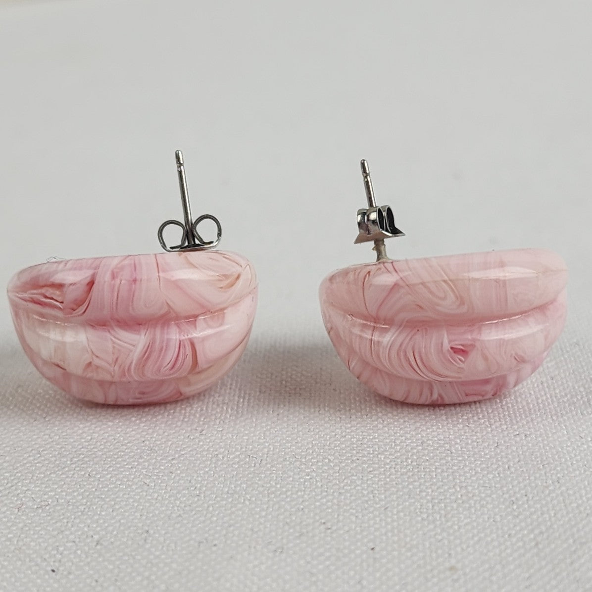 Vintage Pink Marbled Earrings