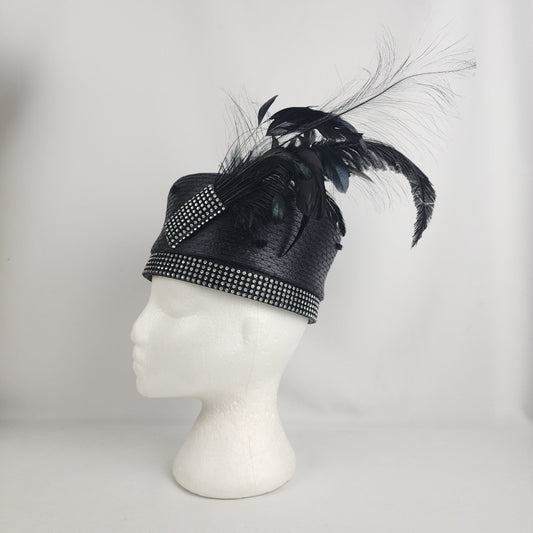 Brenda B Black Feather Hat