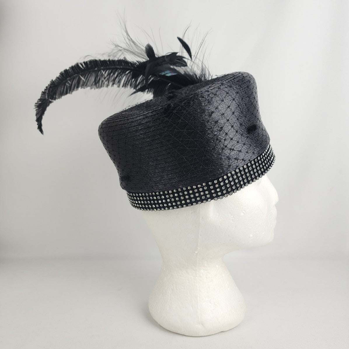 Brenda B Black Feather Hat