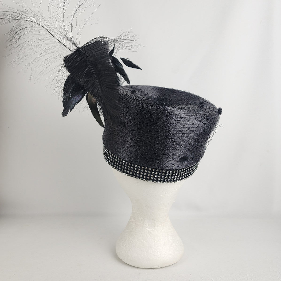 Brenda B Black Feather Hat