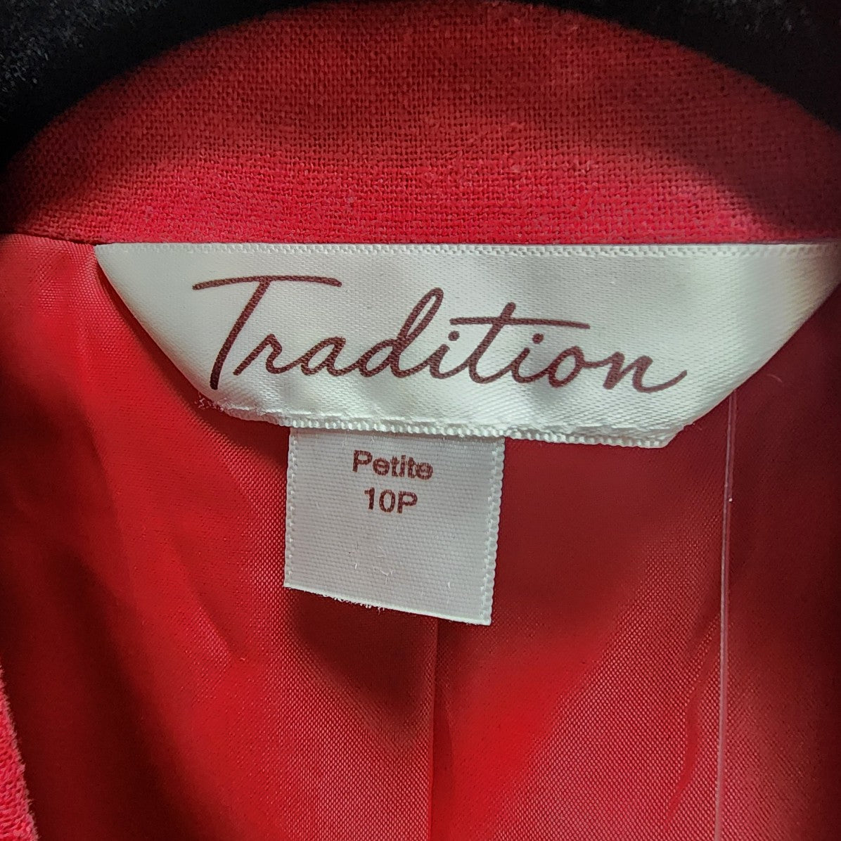 Tradition Red Linen Button Up Blazer Size 10P