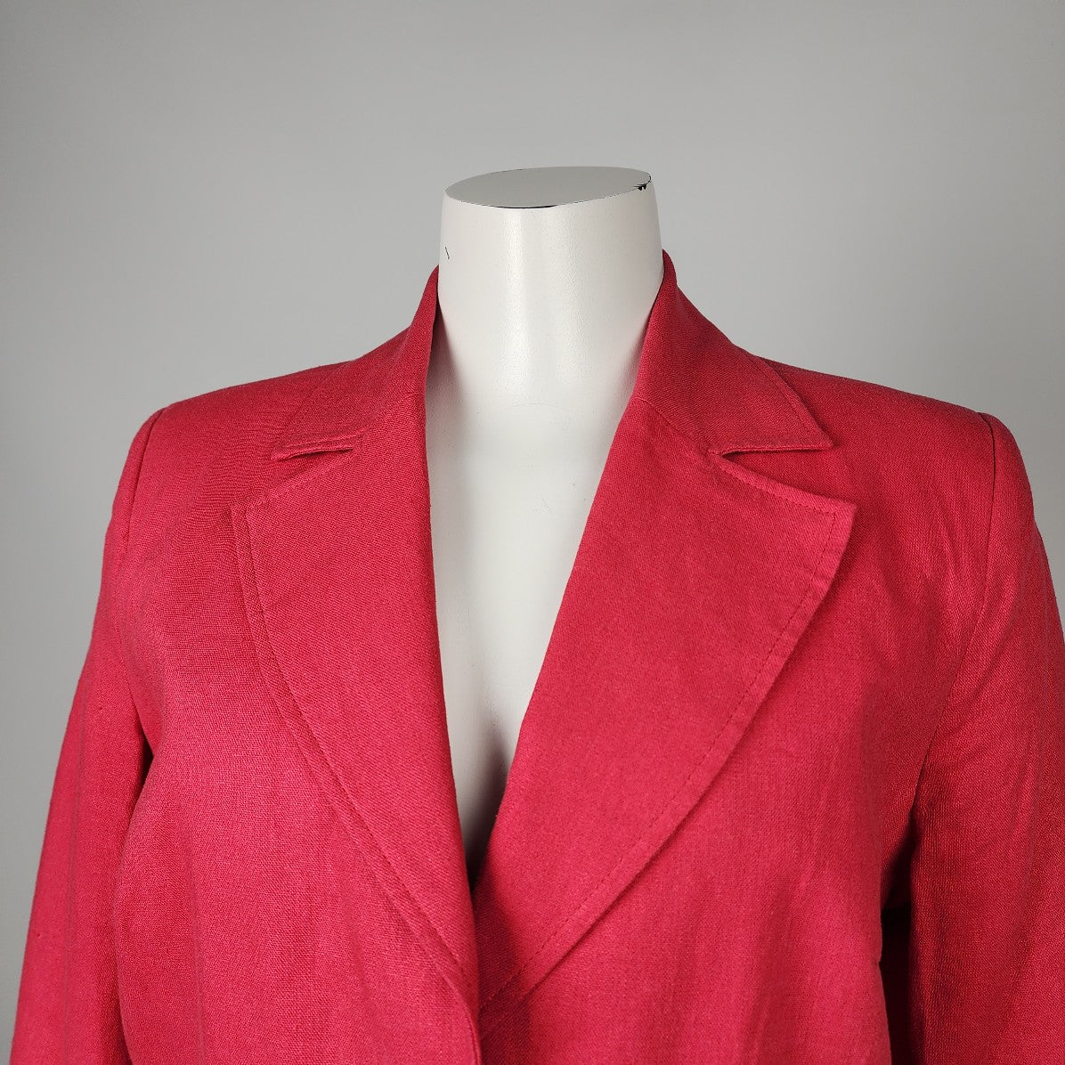 Tradition Red Linen Button Up Blazer Size 10P