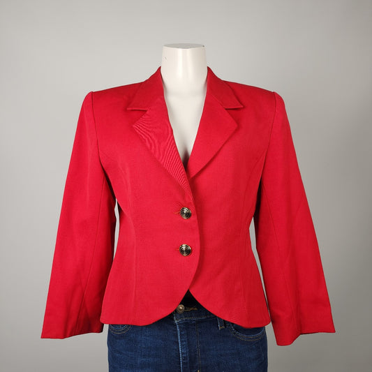 Vintage Jiso Tokyp Red Wool Button Up Blazer Size M