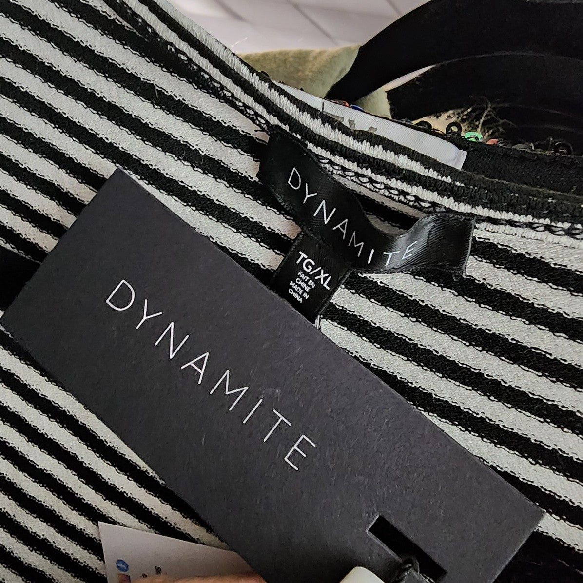 Dynamite Striped Crossover Top Size L/XL