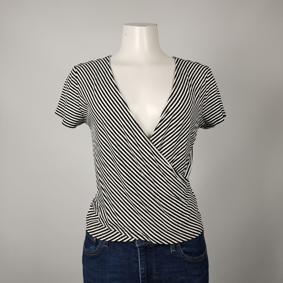 Dynamite Striped Crossover Top Size L/XL