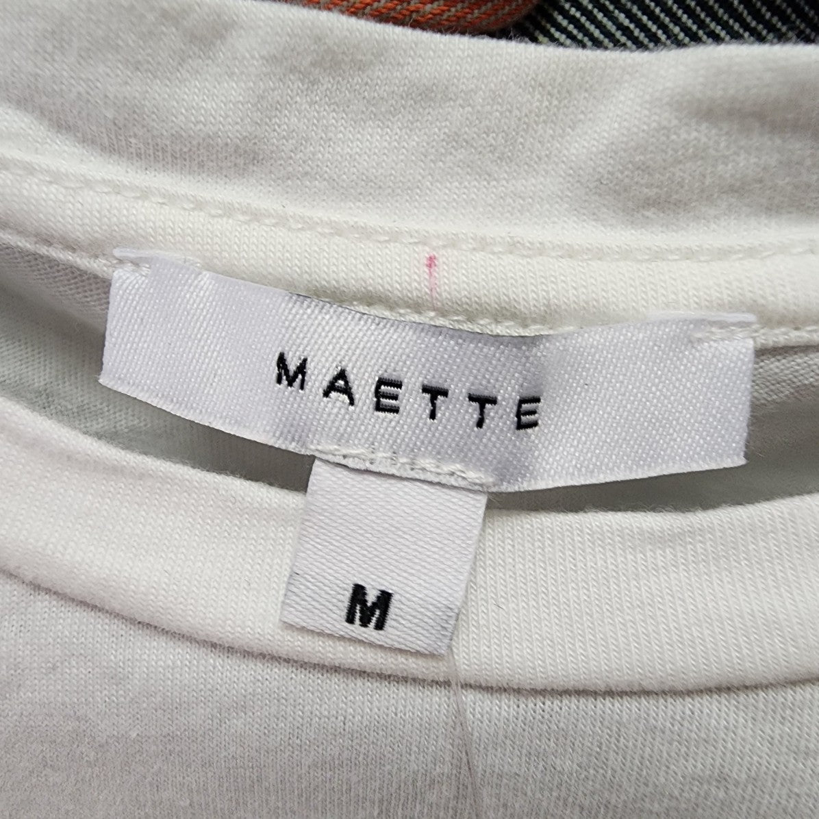 Maette White Cotton Flare Sleeve T-shirt Size M