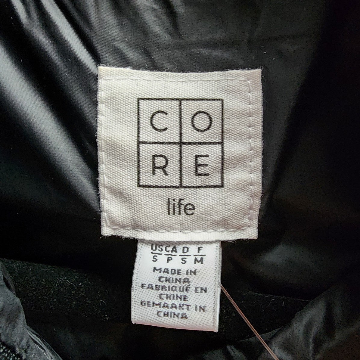 Core Life Black Packable Puffer Vest Size S