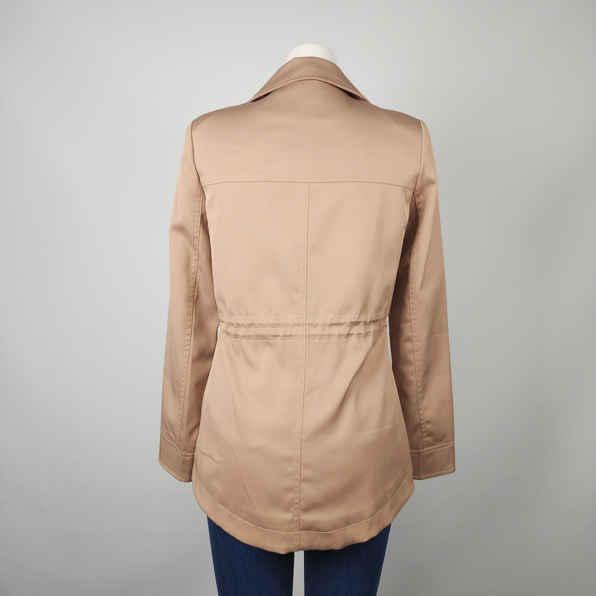 Le Chateau Taupe Zip Up Utility Jacket Size XS