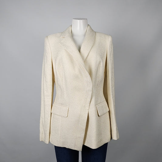 Andy The Anh Cream Asymetrical Blazer Jacket Size 12