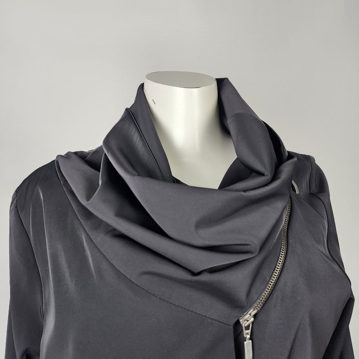 Peter O. Mahler Black Crossover Cowl Neck Jacket Size M