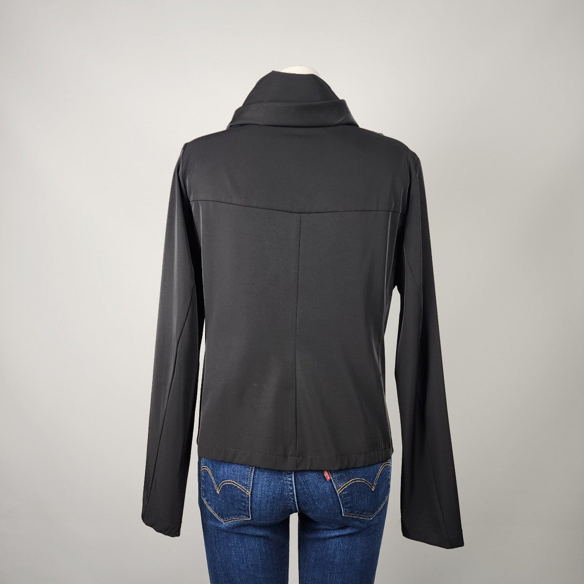 Peter O. Mahler Black Crossover Cowl Neck Jacket Size M