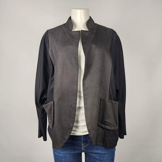 Amma Black & Grey Collared Jacket Size L