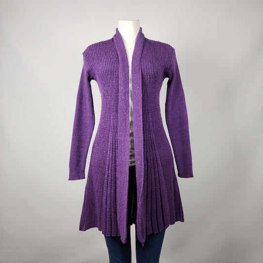 Mohair Purple Knit Fit & Flare Cardigan Size S/M