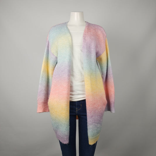 Bloom Chic Rainbow Knit Long Cardigan Size 14