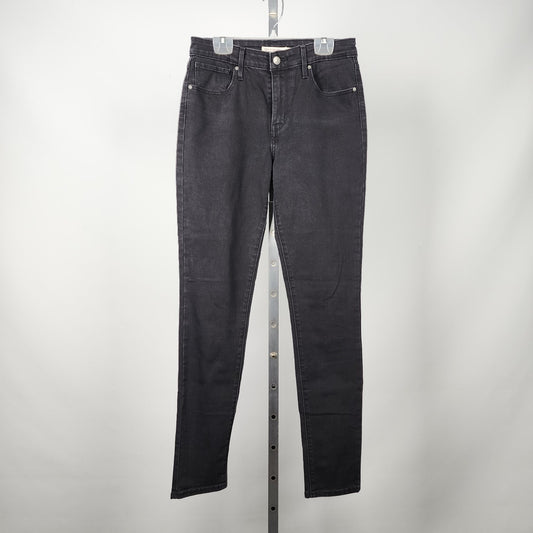 Levi's 721 High Rise Skinny Black Denim Jeans Size 29