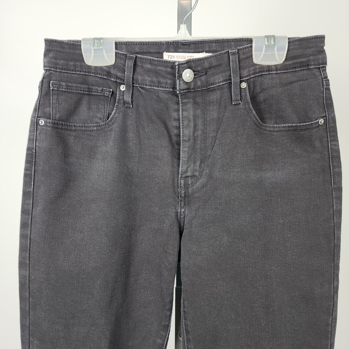 Levi's 721 High Rise Skinny Black Denim Jeans Size 29