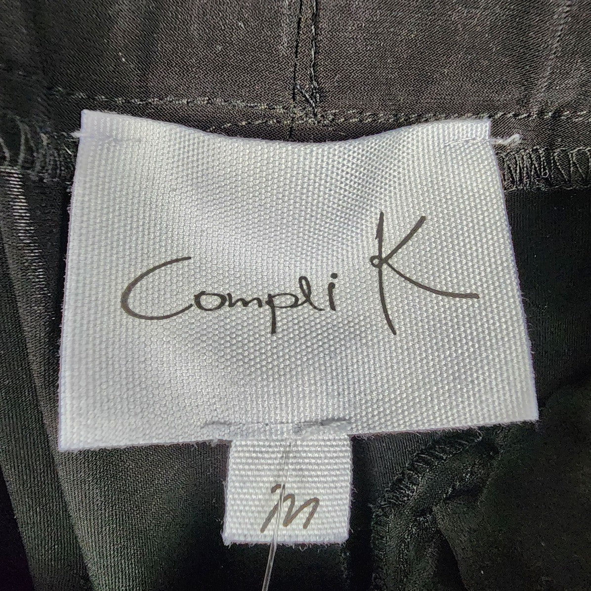 Compli K Black Zipper Detail Cropped Pants Size M