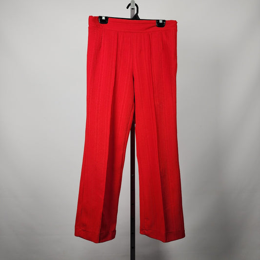 Vintage Red Wide Leg Trouser Pants Size M