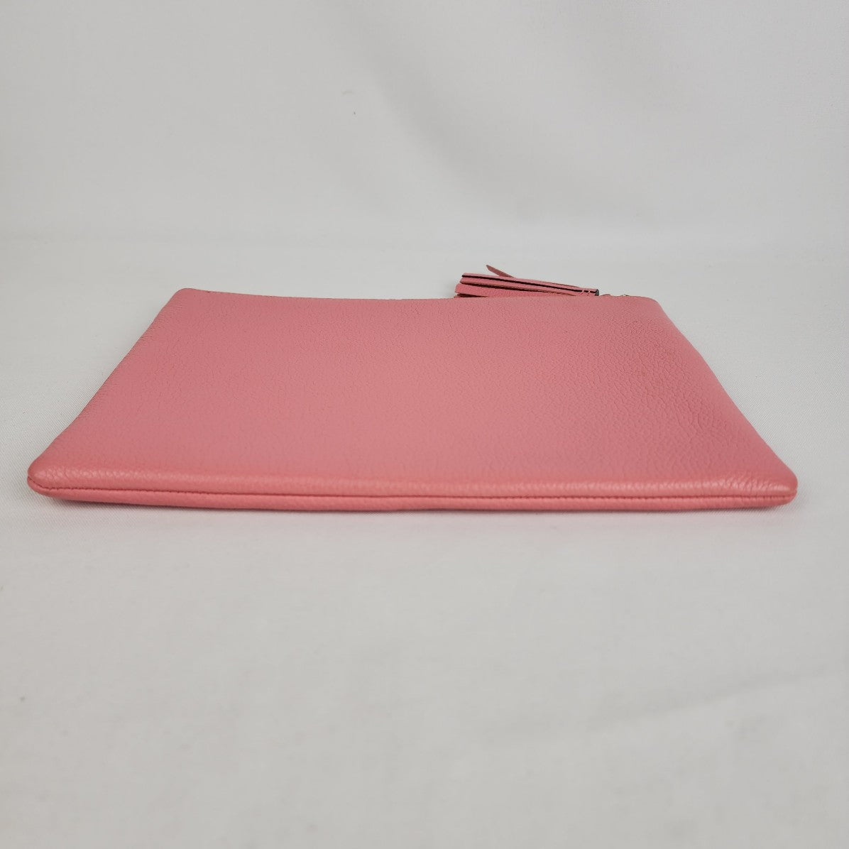 Kate Spade GIA Larchmont Avenue Coral Logo Leather Clutch Purse