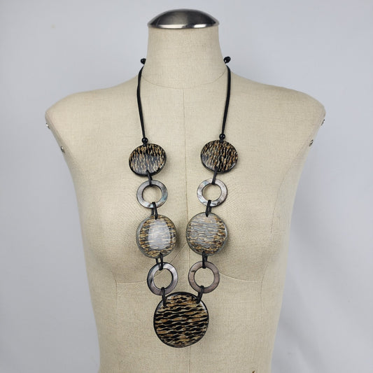 Grey & Brown Resin Oversize Necklace