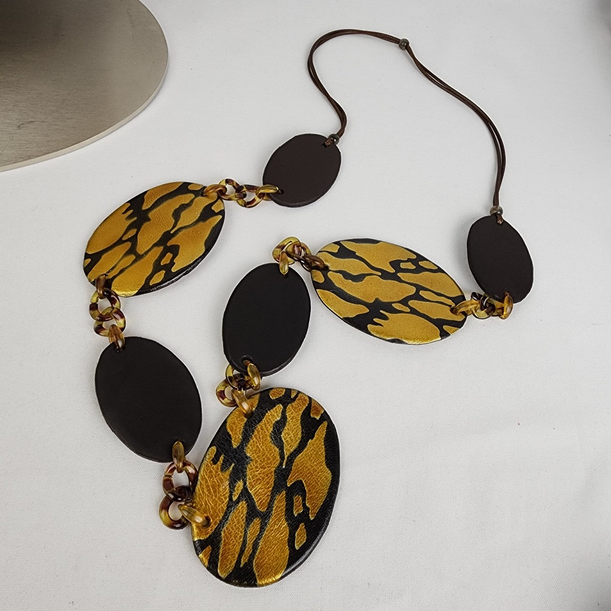 Gold & Black Oversize Statement Necklace