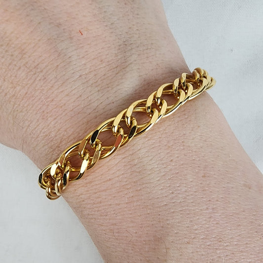 Vintage GEP JWL Gold Chain Link Bracelet
