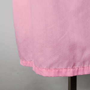 Vintage Dorsay Pink Ruffled Neckline Lingerie Dress Size L/XL